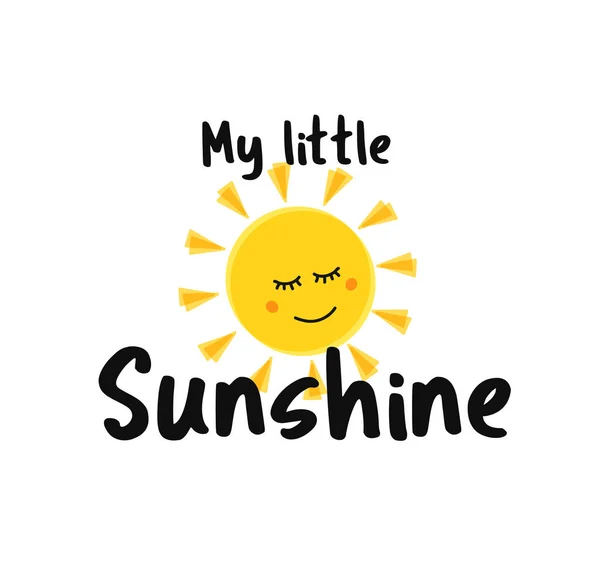 ( 영어 ) My little sunshine - 인터넷 영화 데이터베이스. 노란 큐트 선 만화 캐릭터. — 스톡 벡터