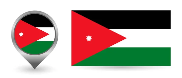 Vector flag Jordan. Location point with flag Jordan — Stockvektor