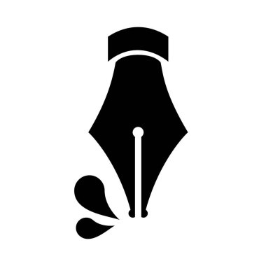 Siyah dolmakalem ucu. Simge sembolü kalem ucu izole edildi