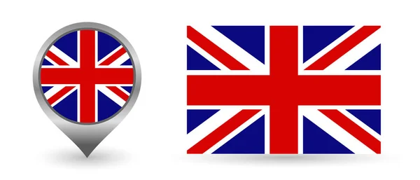 Σημαία διάνυσμα Αγγλία. Σημείο θέσης με σημαία Αγγλίας — Διανυσματικό Αρχείο
