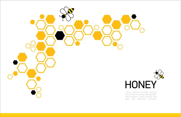 Fondo moderno nido de abeja naranja y color negro. Borde de esquina de hexágonos geométricos — Archivo Imágenes Vectoriales