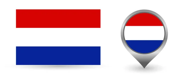 Vektorfahne Niederlande. Standort mit Flagge Niederlande innen. — Stockvektor