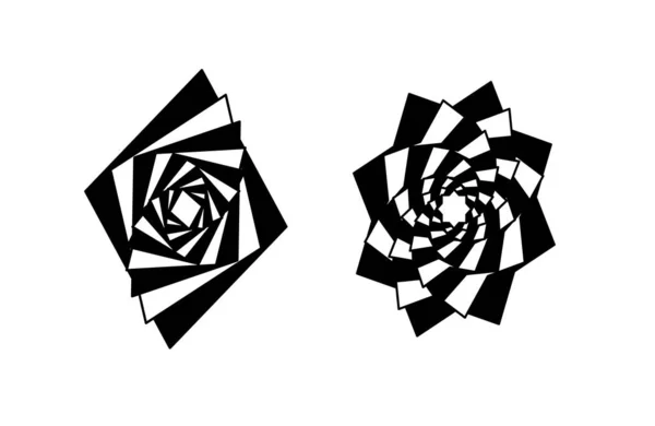 Rayas gráficas formas cubos girando en bucle. Vector formas abstractas. vórtice con líneas. — Archivo Imágenes Vectoriales
