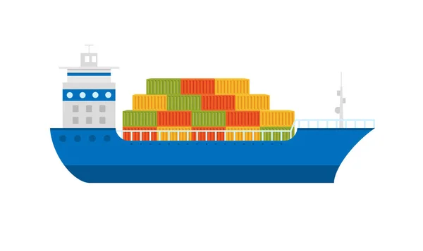 Cor Ícone de carga navio marítimo transporte. Logística do transporte marítimo. —  Vetores de Stock