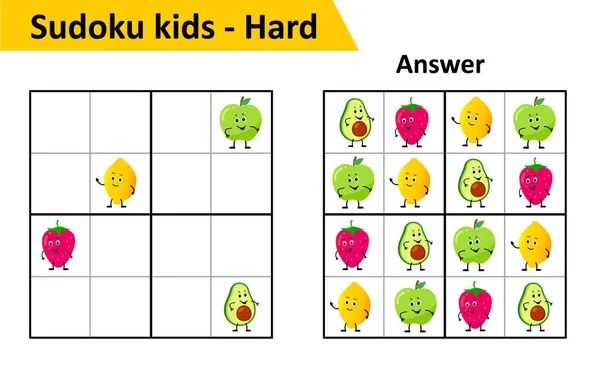 Jogo Sudoku Com Respostas. Complexidade Fácil. Vetor Simples