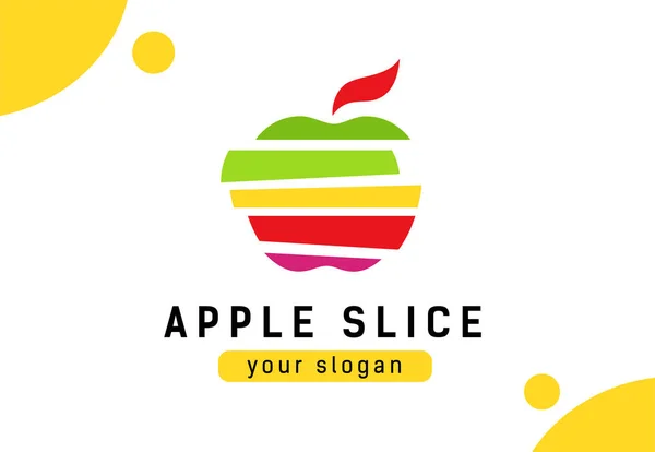 Abstraktní barevný plátek jablka. Logo koncepce pro zdravý životní styl nebo zemědělskou společnost. — Stockový vektor