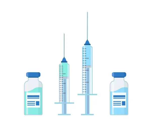 Icon syringe and injection, vaccine against coronavirus. Vaccination concept. — Stok Vektör