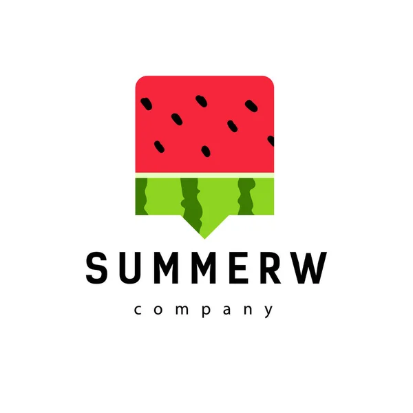 Abstraktes Wassermelonen-Logo. Symbol für das sommerliche erfrischende Eis. — Stockvektor