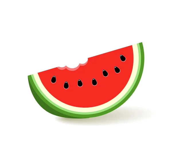 Realistic illustration watermelon piece. Half watermelon with seeds, — Stock Vector
