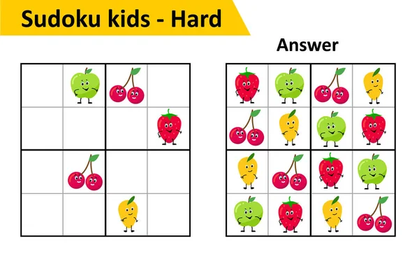 Jogo Sudoku Com Respostas. Complexidade Difícil. Vetor Simples