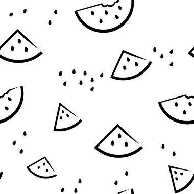 Karpuzlu siyah beyaz desen. Kaotik karpuzlu meyve duvar kâğıdı.