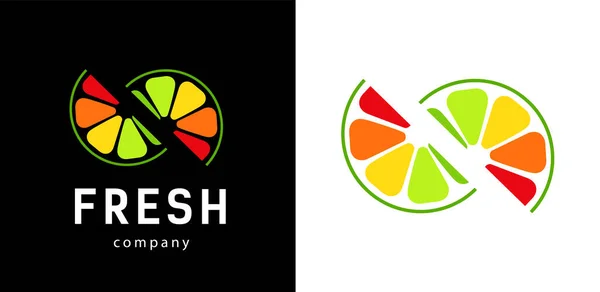 Abstraktní barevný plátek citrusových plodů. Logo koncepce pro zdravý životní styl — Stockový vektor