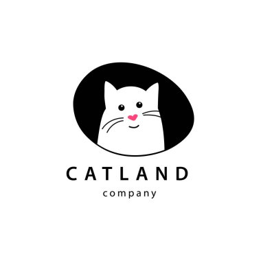 Gülen kedi ağızlığı. Otel logosu ya da veteriner kliniği..