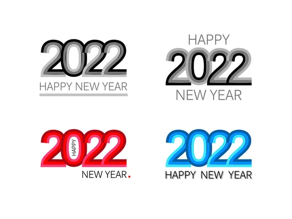 С Новым годом 2022. установить логотипы для карт. современный геометрический номер за 2022. — стоковый вектор