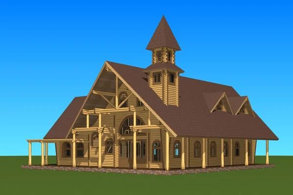 The project of the wooden station. — Stock Image The project of the wooden station. Stock Picture