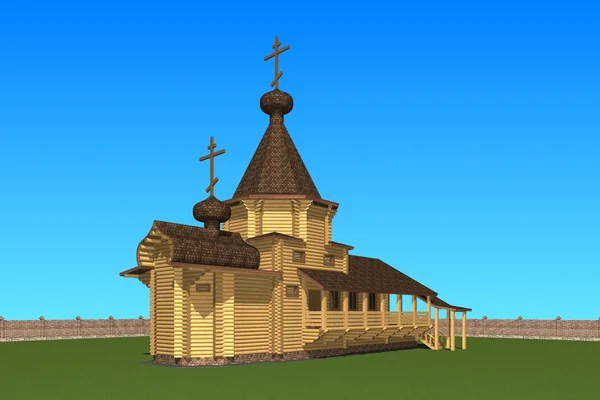 The project of the church of logs. — Stock Image The project of the church of logs. Royalty Free Stock Images