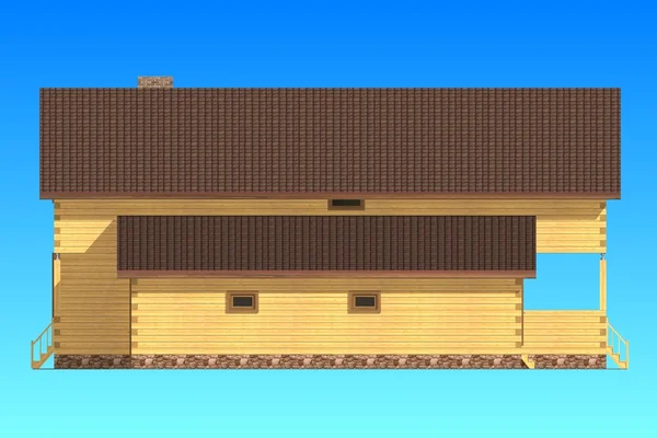 Двухэтажный дом из бара. Размеры 13x17 . — стоковое фото