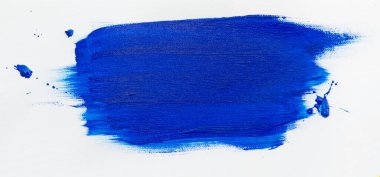 Soyut koyu mavi arkaplan, tuvaldeki yağ, mükemmel desenli tasarım elementi. Beyaz lekeler, boyanmış lekeler ya da felçler