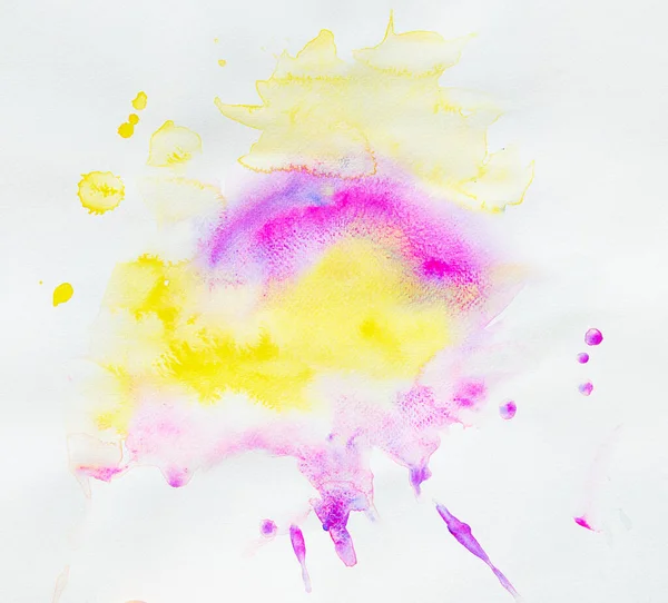 Fundo Aquarela Amarelo Rosa Vívido Abstrato Elemento Design Com Textura — Fotografia de Stock