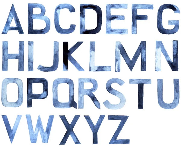 Αλφάβητο Υδατογραφίας Λατινικά Abc Ζωγραφισμένο Στο Χέρι Στοιχείο Σχεδιασμού Διανυσματική — Φωτογραφία Αρχείου