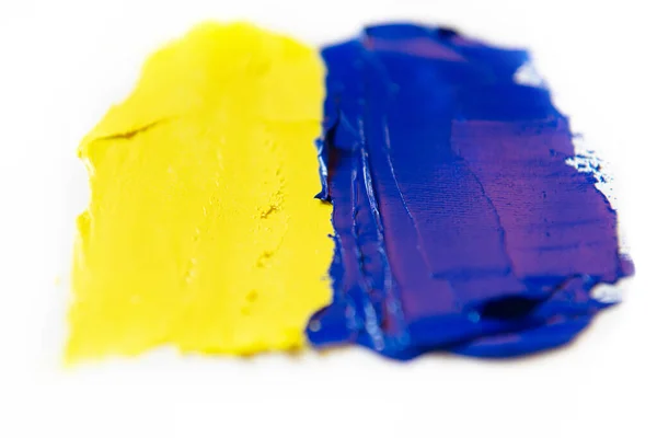 Абстрактний Яскравий Жовтий Синій Фон Олія Полотні Креативний Елемент Дизайну — стокове фото