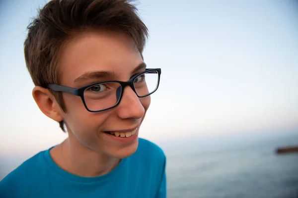 Handsome Young Happy Boy Beach Beautiful Calm Smiling Teen Boy