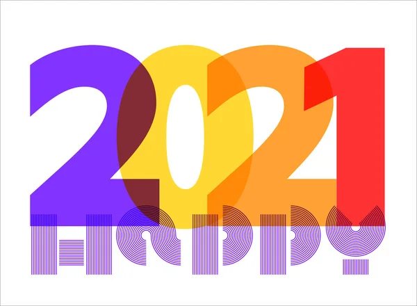 Logotipo Conceitual Feliz Bem Sucedido Ano Novo 2021 Férias Sazonais —  Vetores de Stock