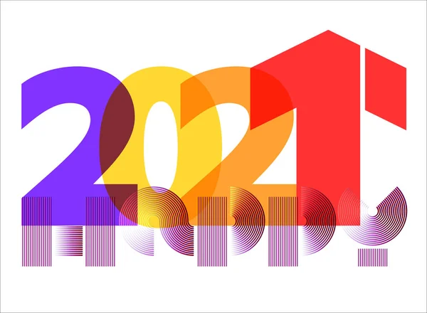 Conceptuele Logotype Van Gelukkig Succesvol 2021 Nieuwjaar Seizoensgebonden Feestdagen Flyers — Stockvector