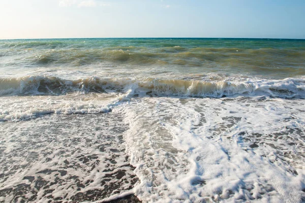 Beach Sicily Italy Mediterranean Sea Coast Waves — Stock Photo, Image
