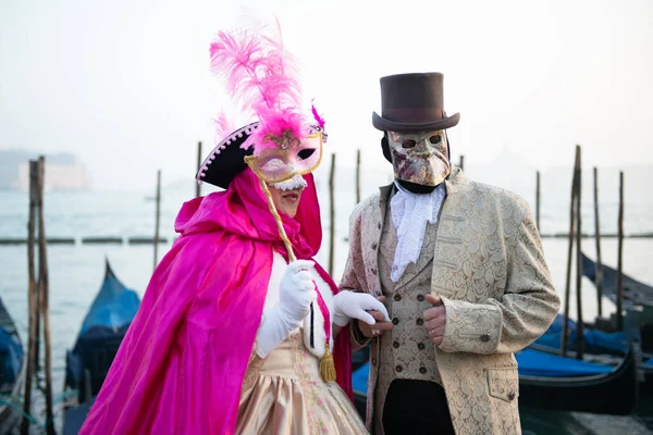 Carnaval Colorido Belas Máscaras Festival Tradicional Veneza Itália — Fotografia de Stock