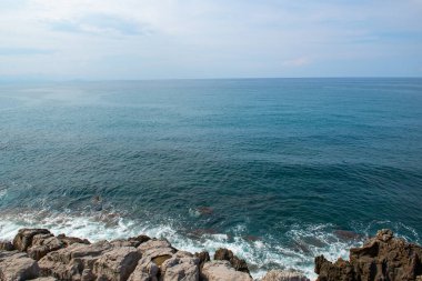Sicilya, İtalya 'da sakin Akdeniz manzarası.