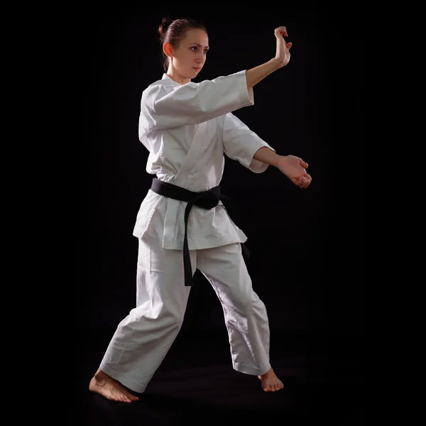 Karate girl — Stock Photo, Image