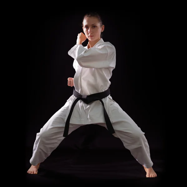 Karate girl — Stock Photo, Image