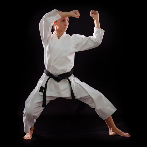 Karate girl — Stock Photo, Image