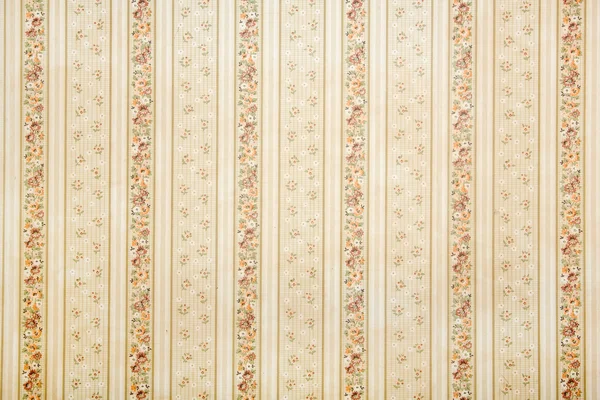 Vintage striped wallpaper with floral background — Stock Photo, Image