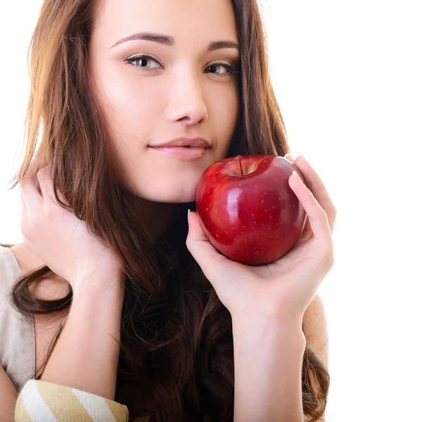 Menina adolescente com maçã — Fotografia de Stock