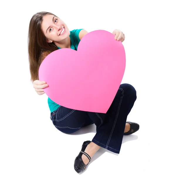 Girl with  heart — Stock Photo, Image