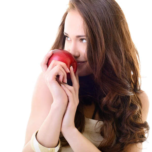 Mädchen mit Apfel — Stockfoto