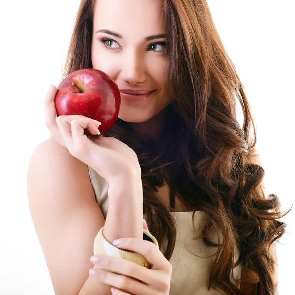 Ragazza con mela — Foto Stock