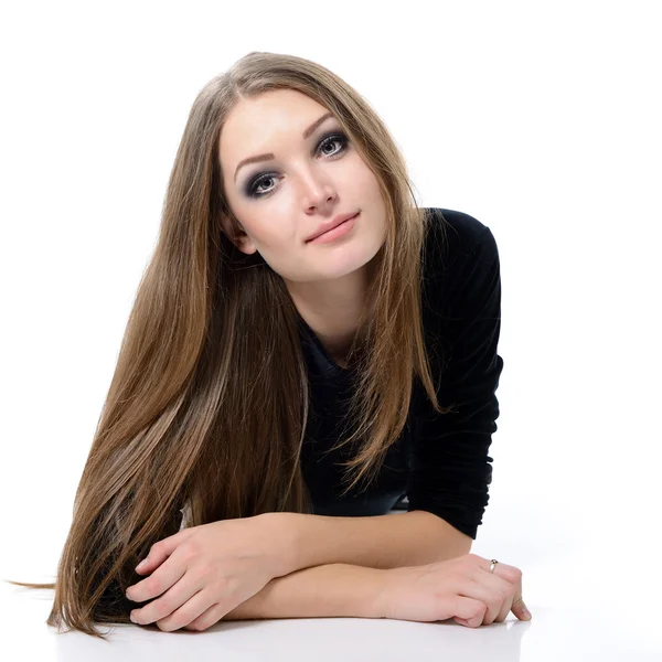 Woman portrait with long fair hair — Stock Photo, Image