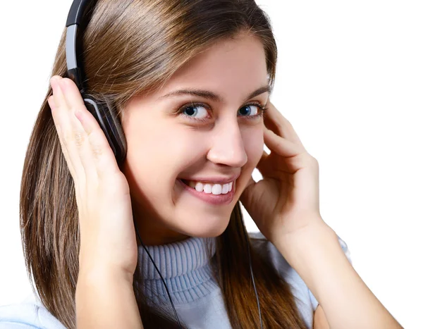 Menina adolescente ouvindo música — Fotografia de Stock