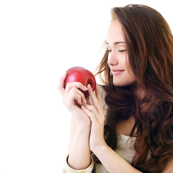 Mädchen mit Apfel — Stockfoto