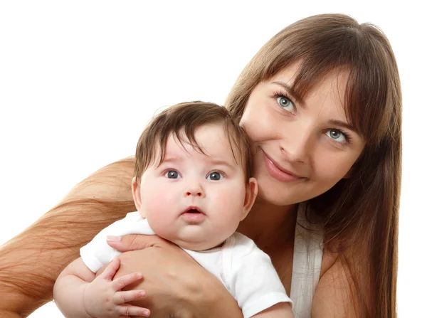 Genç anne holding şirin bebek — Stok fotoğraf