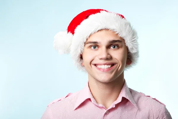 Christmas man with santa's hat — Stock Photo, Image