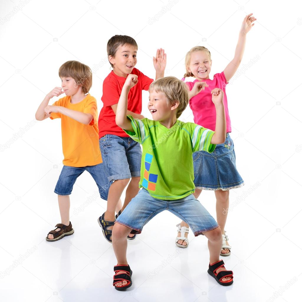 Happy children dancing