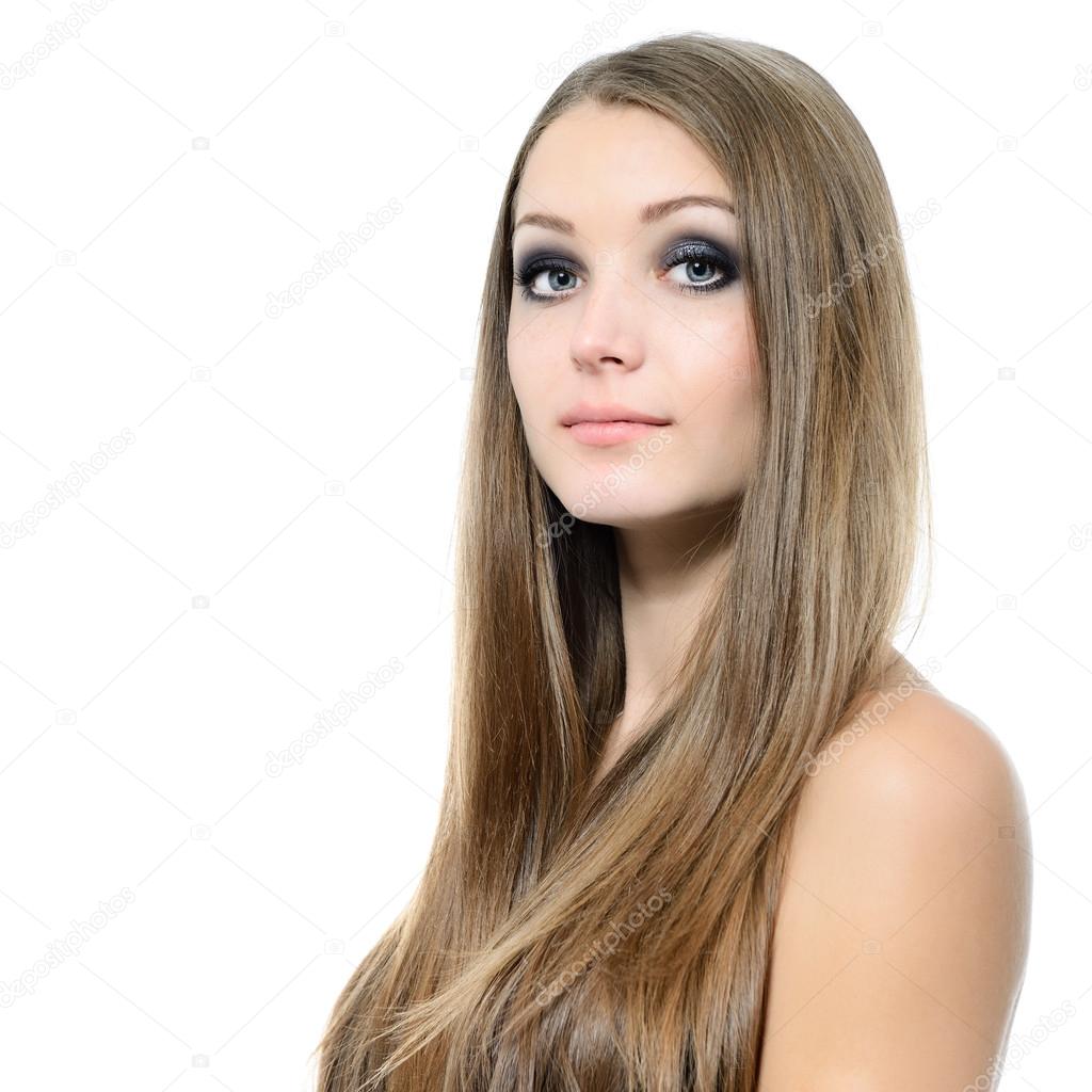 Woman portrait with long fair hair Stock Photo by ©khorzhevska 52018319 Woman portrait with long fair hair Stock Photo by ©khorzhevska 52018319