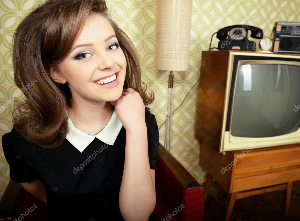 Girl in vintage room Stock Photo by ©khorzhevska 52018499