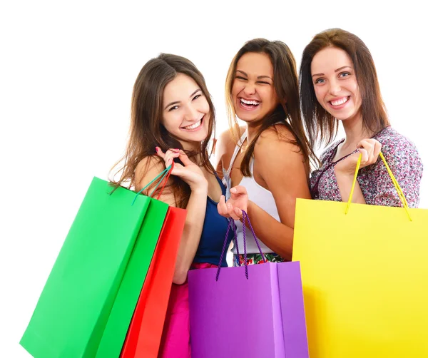Chicas con bolsas de compras — Foto de Stock