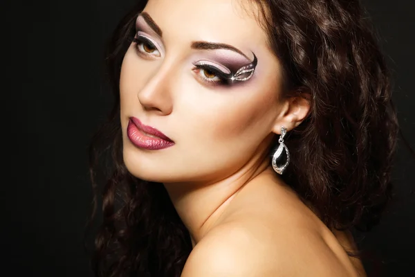 Žena s krásným make-upu — Stock fotografie