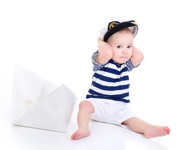 Piccolo capitano ragazzo — Foto Stock